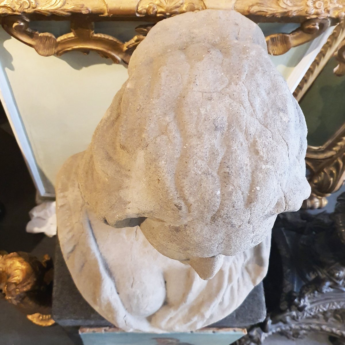 19th Century Italian Bust In Pietra Serena Of Costanza Bonarelli-photo-2