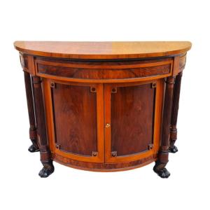 Demi Lune Sideboard In Walnut, 19th Century.