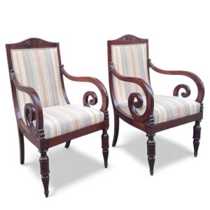 Pair Of Mahogany Armchairs