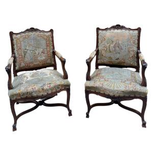 Pair Of Louis XV Style Tub Armchairs