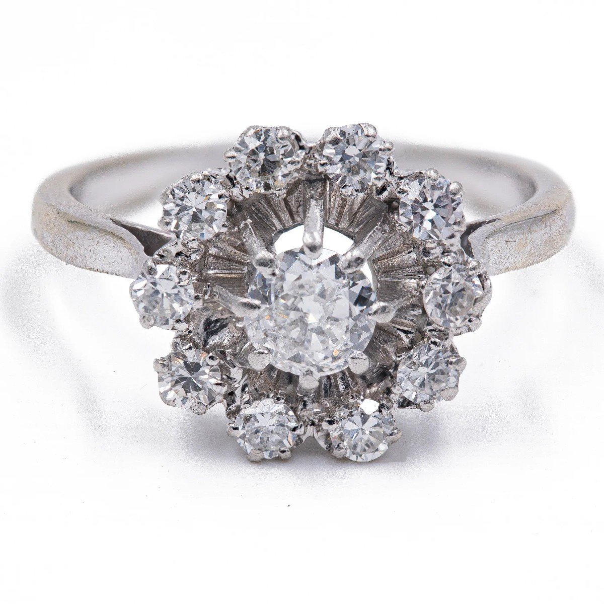 Bague en cristal blanc avec or vintage main image 1