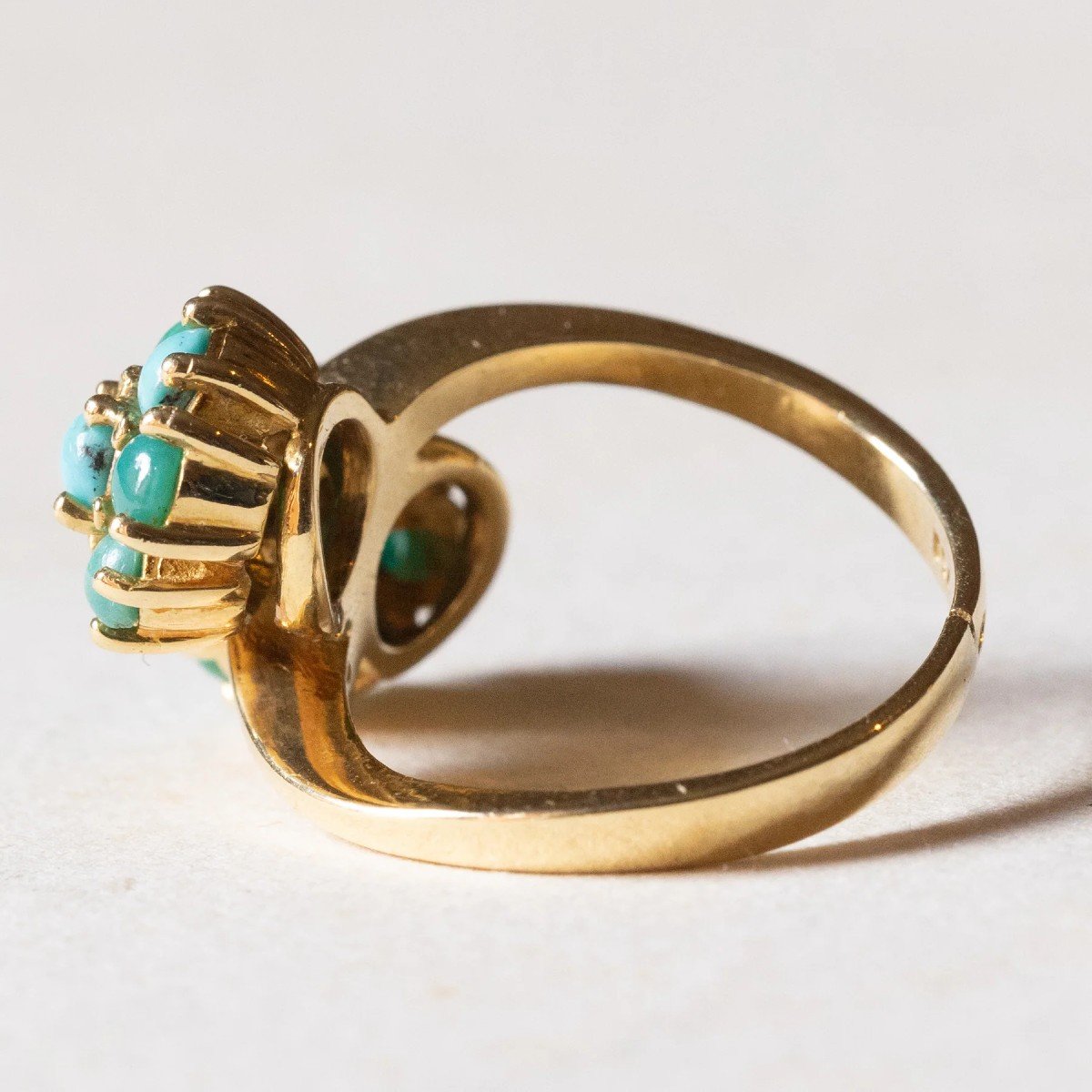 Bague Toi Et Moi Vintage Or 18k Avec Chrysoprases - Occasion, Taille 53