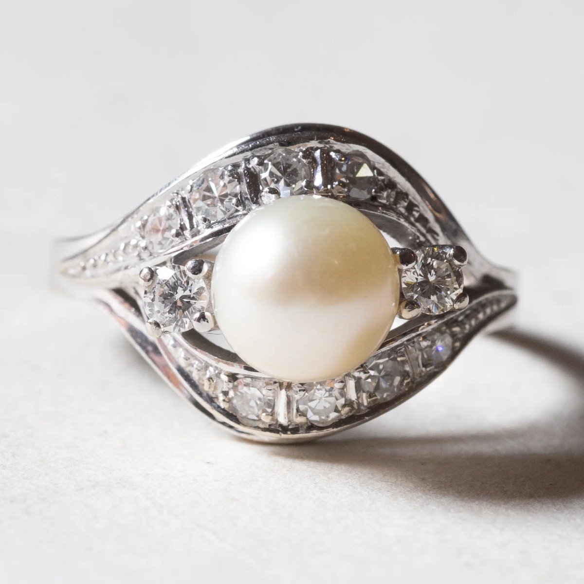Bague vintage en perles d'or