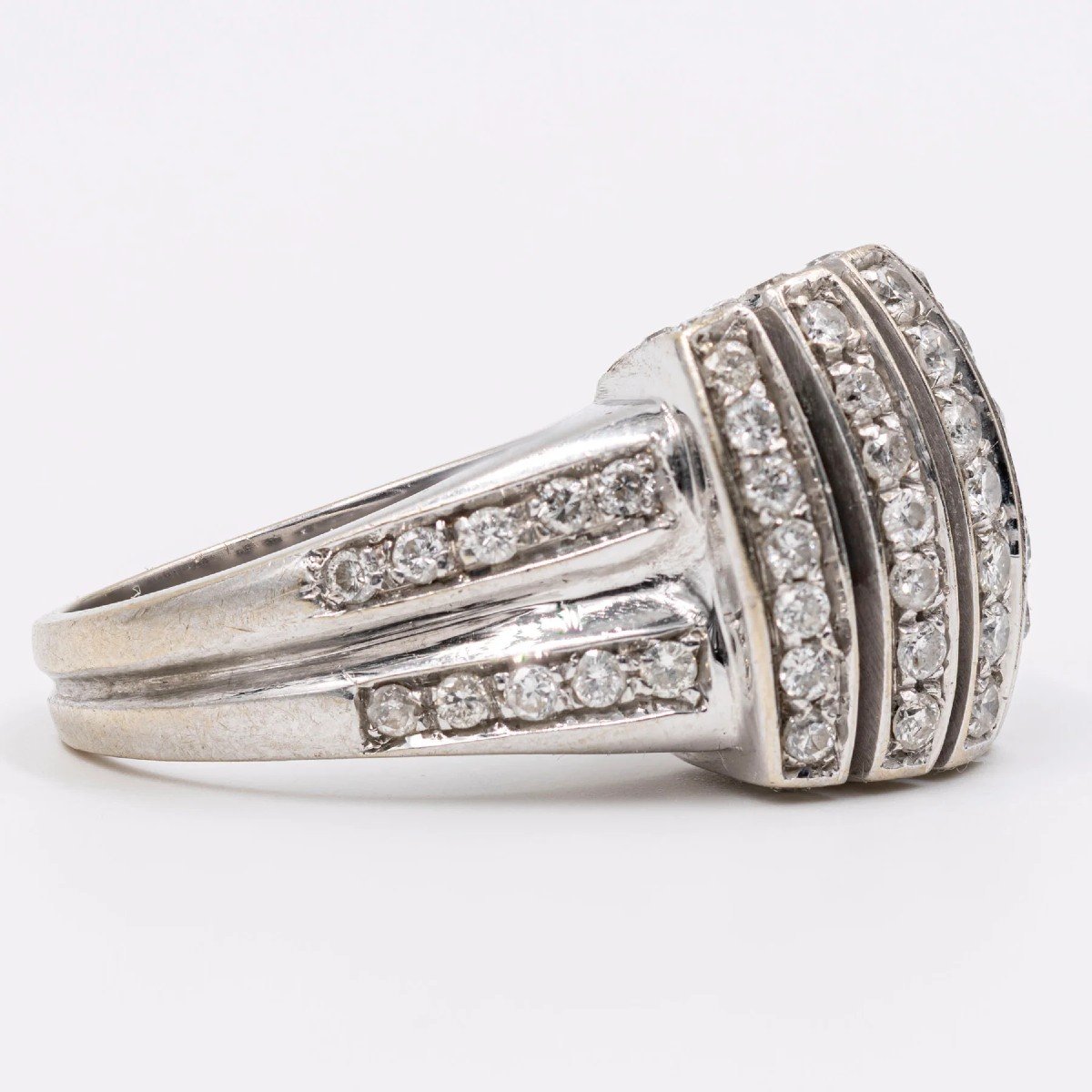 Vintage 18k White Gold And Diamond (1.23ctw) Ring-photo-3
