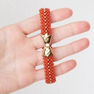 Vintage 18k Gold Coral Bracelet