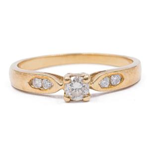 Vintage 18k Yellow Gold Diamond Ring (0.19ctw)