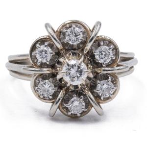 Vintage 18k White Gold Diamond Ring (0.47ctw)