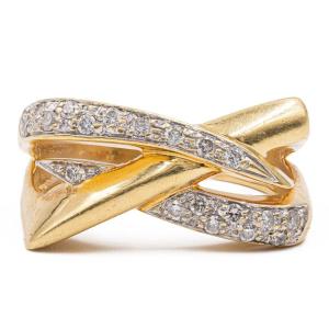 Vintage 18k Yellow Gold Diamond Ring (0.20ctw), 70s