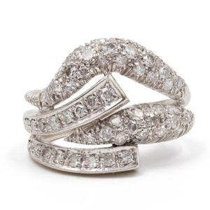 Bague Vintage En Or Blanc 18 Carats Avec Diamant (1 Ct), 1992