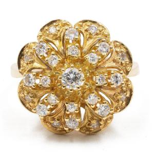 Vintage 18k Yellow Gold Diamond Ring (0.50ctw), 70s