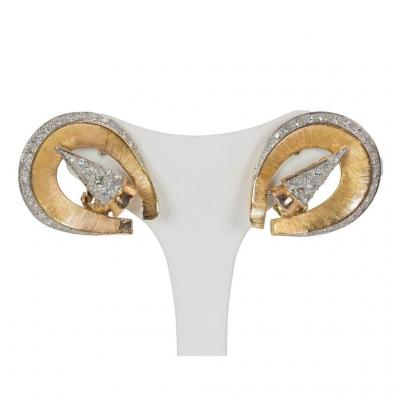 Boucles d'Oreilles En Or 18 Carats Avec Environ 2,9 Ct De Diamants Taillés En Brillant