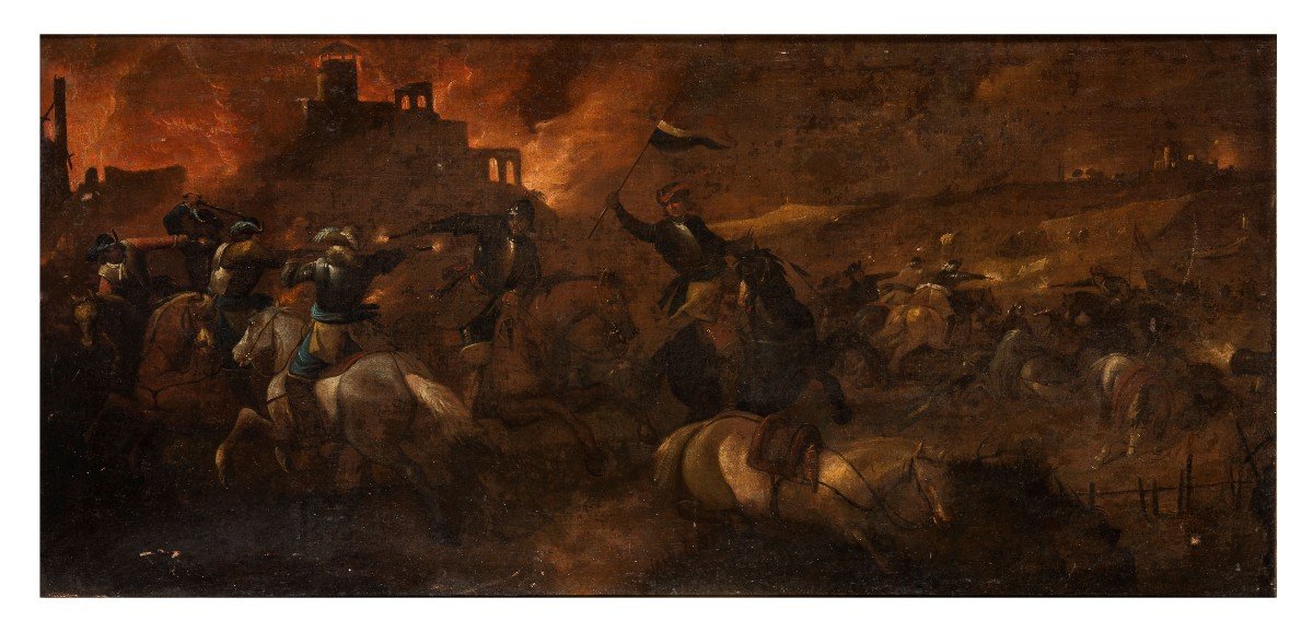 Battle Scene Of Jacques Courtois Known As The Borgognone-photo-3