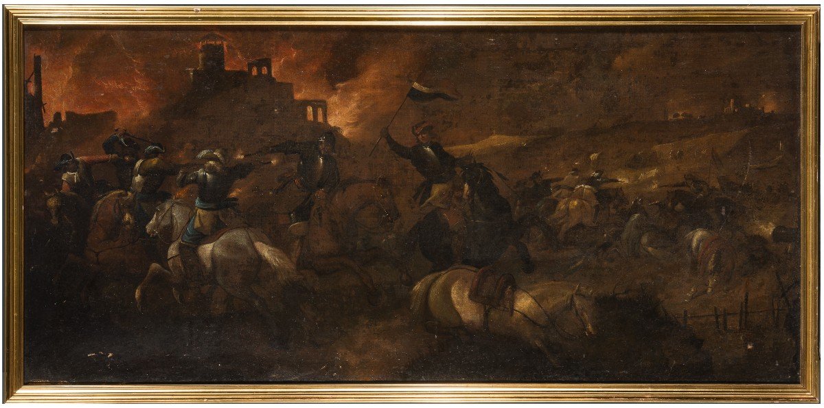 Battle Scene Of Jacques Courtois Known As The Borgognone