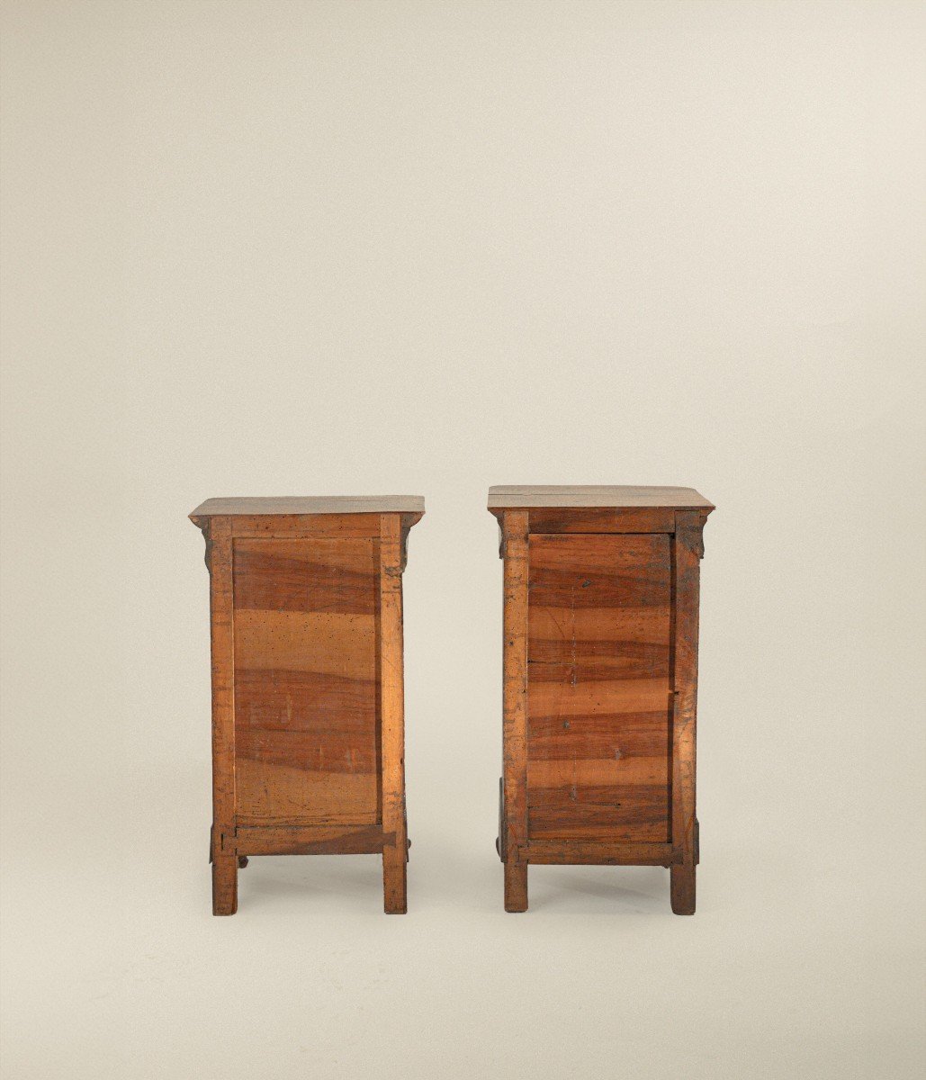 Two Walnut Bedside Tables Louis Philippe Second Half Of The 19th Century-photo-4