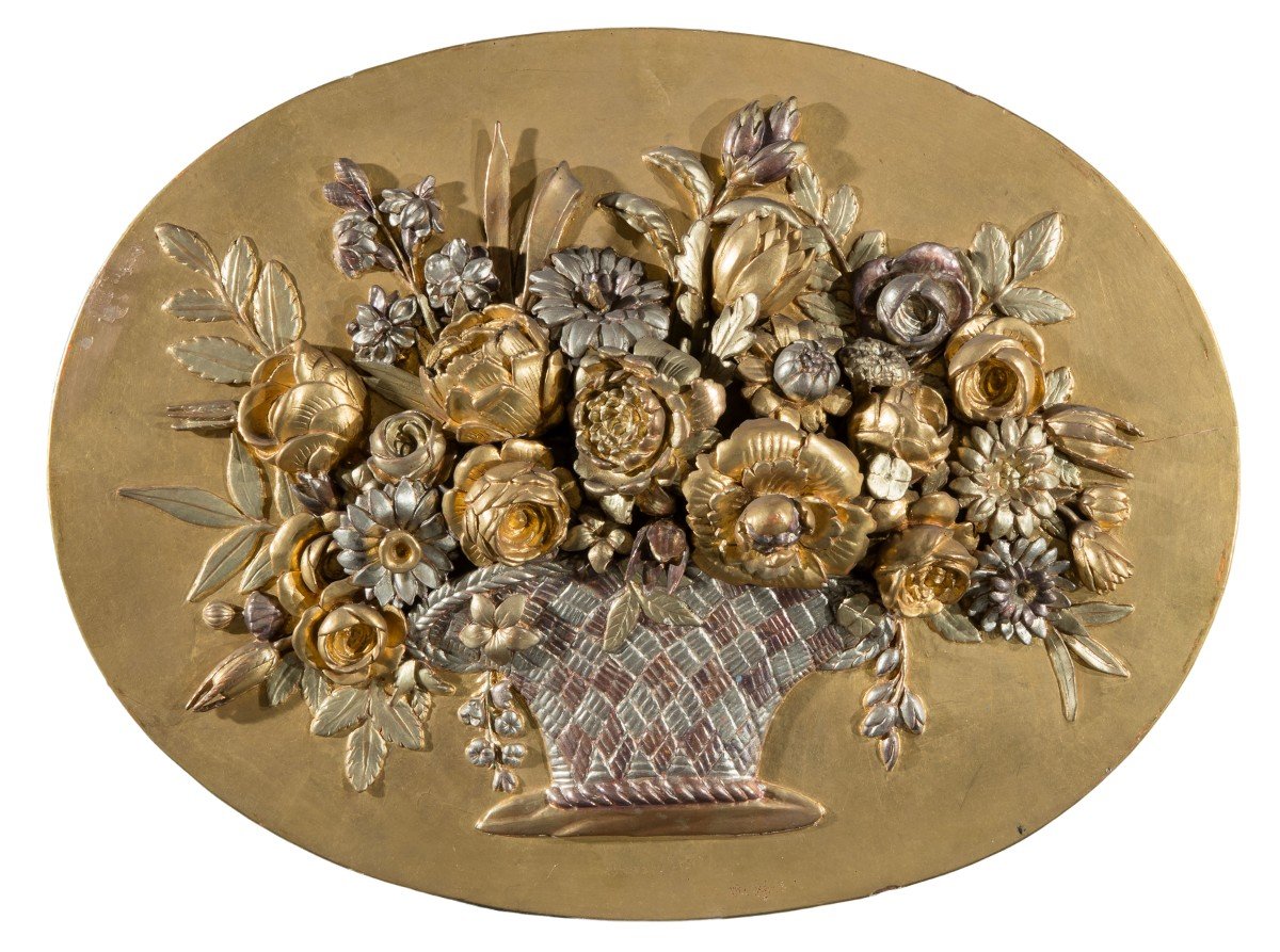 Four Sculpted, Carved And Gilded Wooden Panelsn Piedmont, Early 19th Century-photo-2