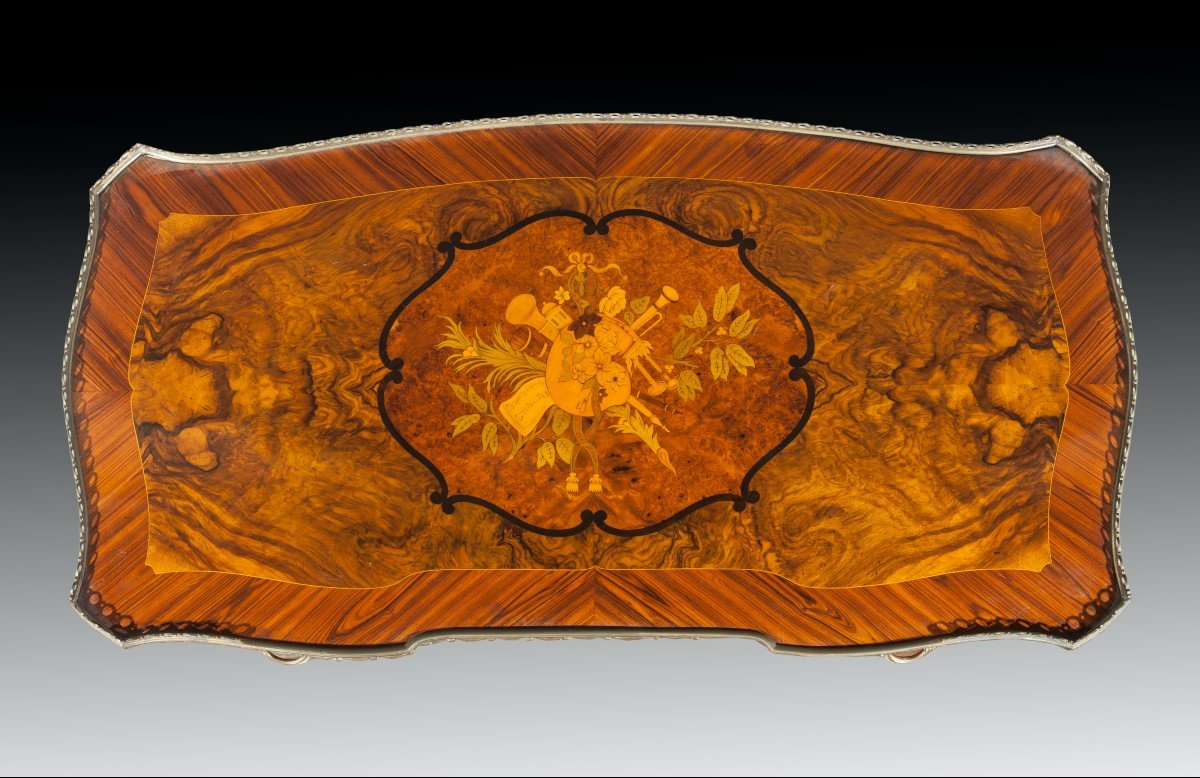 Small Central Writing Desk,france, Second Half Of The 19th Century-photo-2