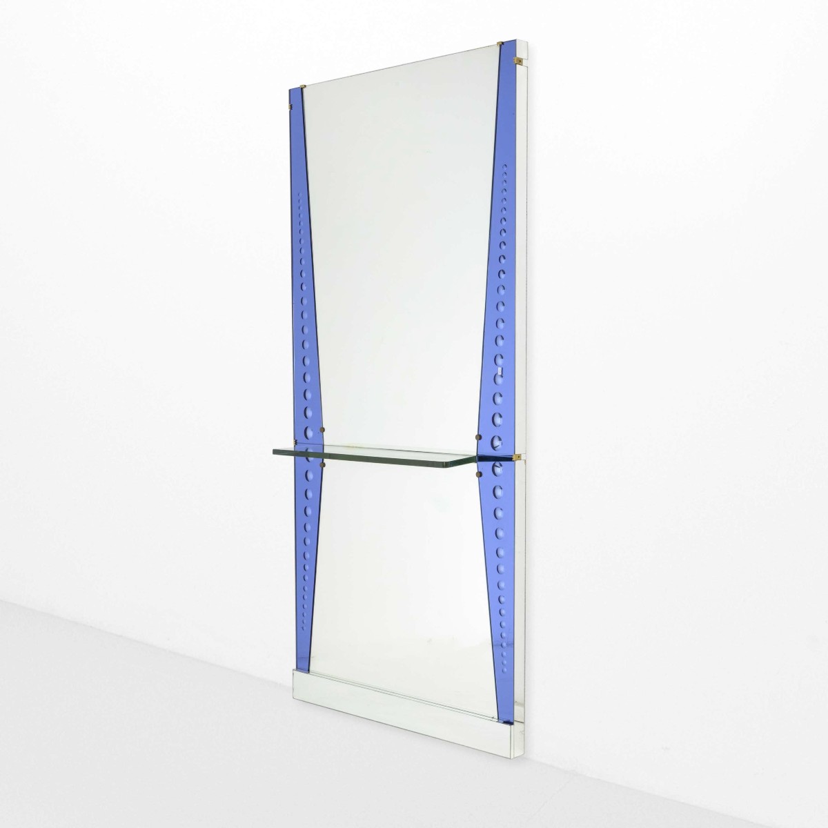 Mirror With Shelf, Italy, Circa 1960s, "cristal Art" Production