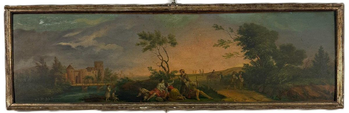 Anonymous 18th Century A) B) "views Of Lake Leman (lake Geneva)"-photo-2