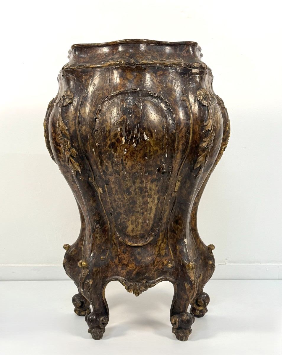 Table De Chevet En Bois Laqué, Venise, XIXe Siècle