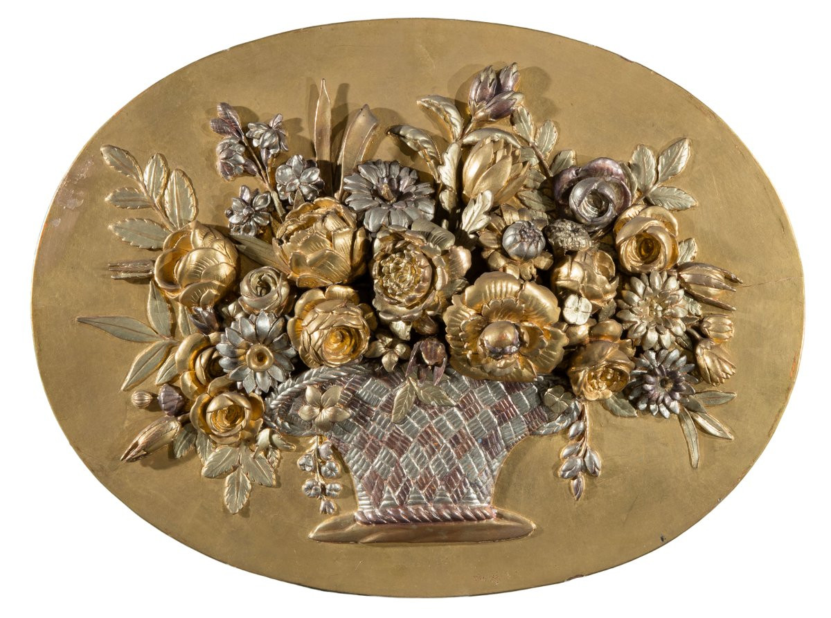 Four Sculpted, Carved And Gilded Wooden Panels, Piedmont, Early 19th Century-photo-2