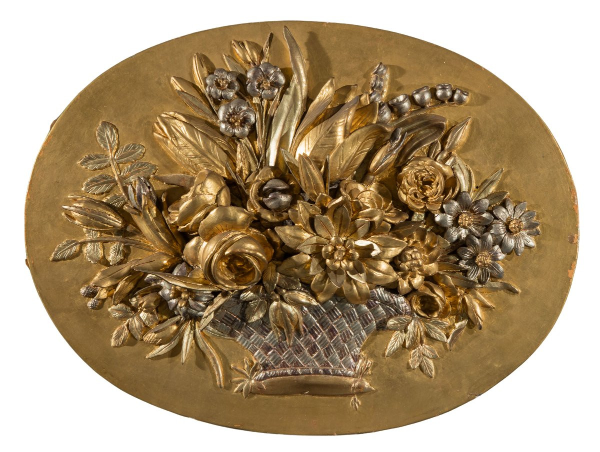 Four Sculpted, Carved And Gilded Wooden Panels, Piedmont, Early 19th Century-photo-4