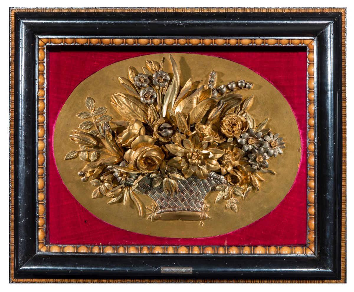 Four Sculpted, Carved And Gilded Wooden Panels, Piedmont, Early 19th Century-photo-5