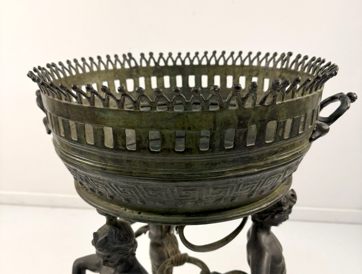 Burnished Bronze Flowerpot, 19th Century-photo-3