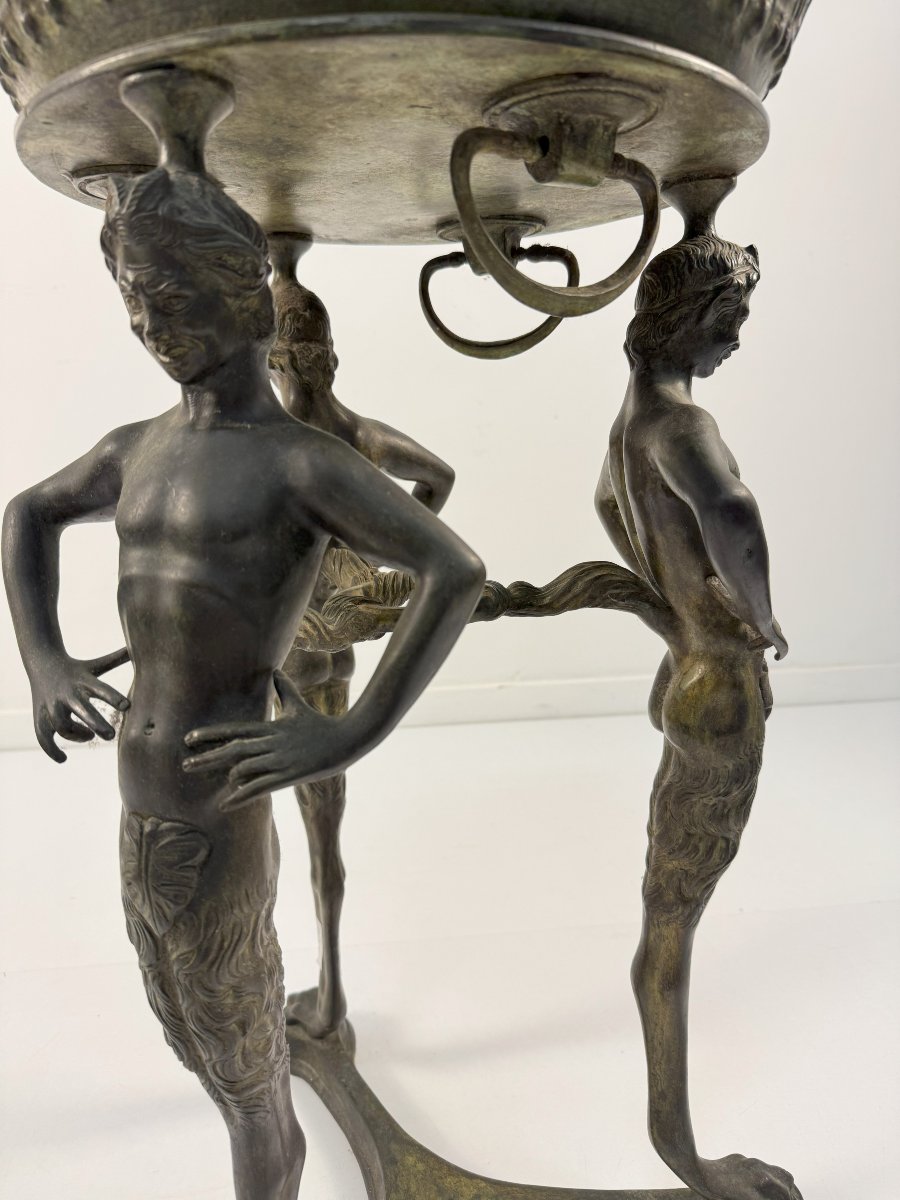 Burnished Bronze Flowerpot, 19th Century-photo-4