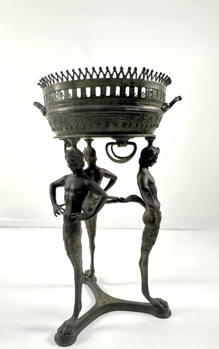 Burnished Bronze Flowerpot, 19th Century