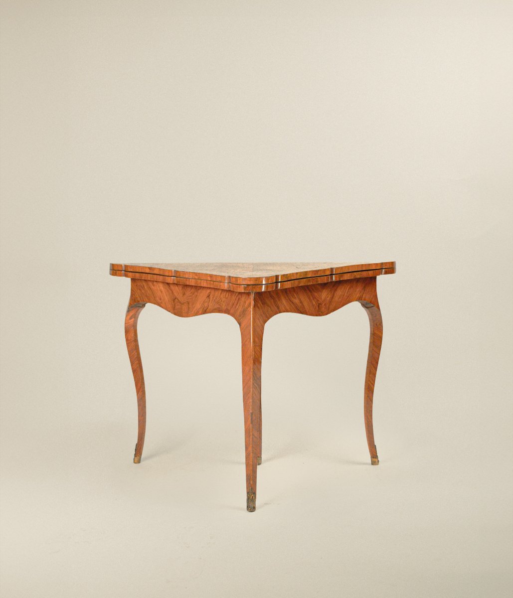 Table basse pliante plaquée en bois de rose, Gênes XVIIIe siècle-photo-2