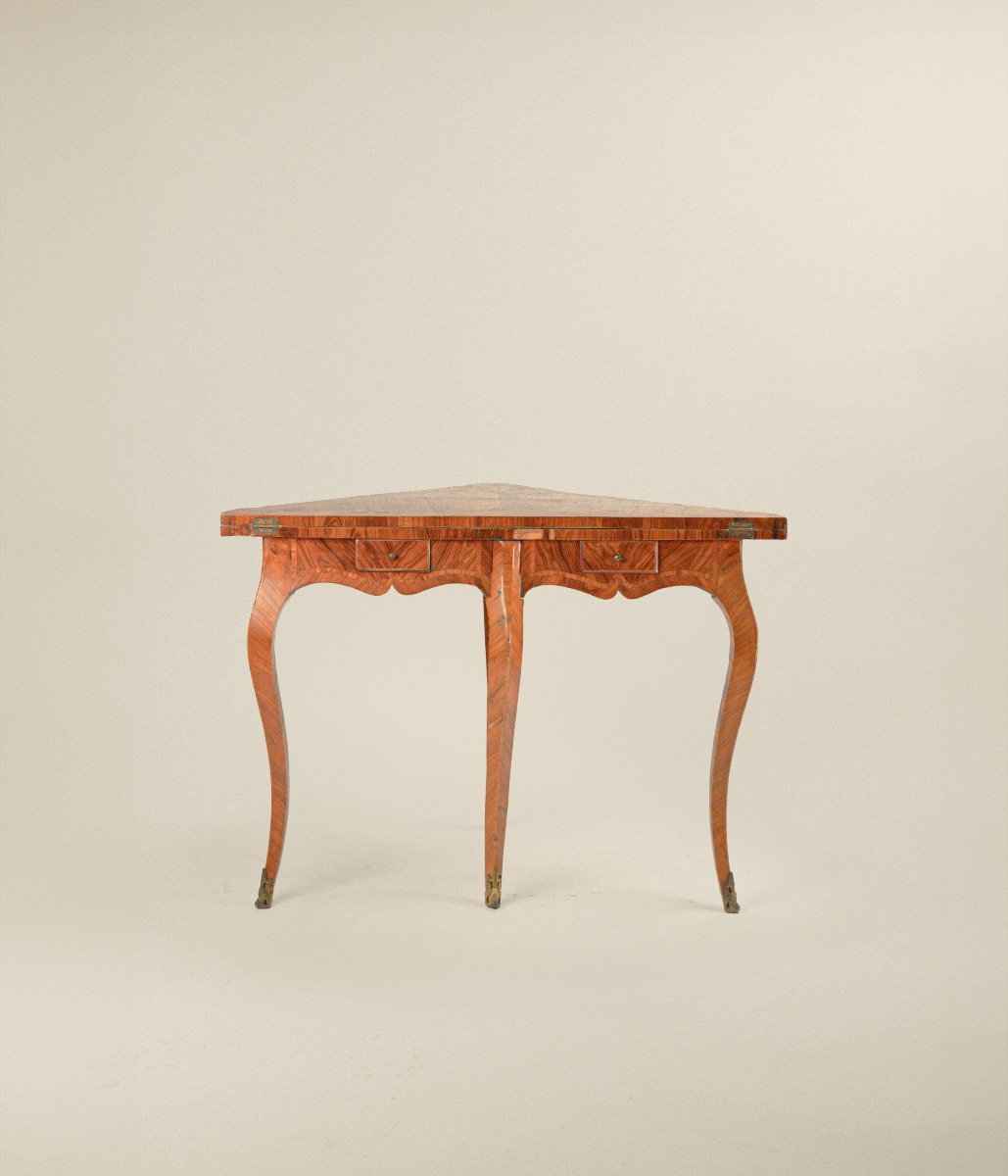Table basse pliante plaquée en bois de rose, Gênes XVIIIe siècle-photo-4