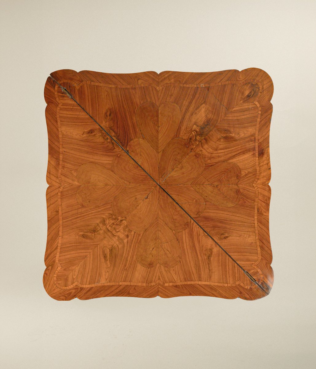 Table basse pliante plaquée en bois de rose, Gênes XVIIIe siècle-photo-2