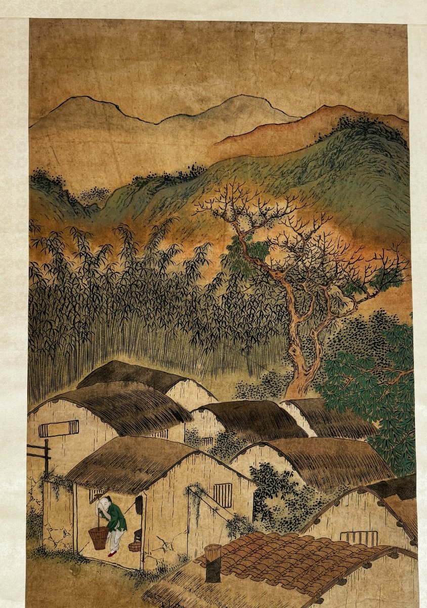 Paire de tableaux, Chine, Dynastie Qing, 18ème-19ème siècle-photo-5