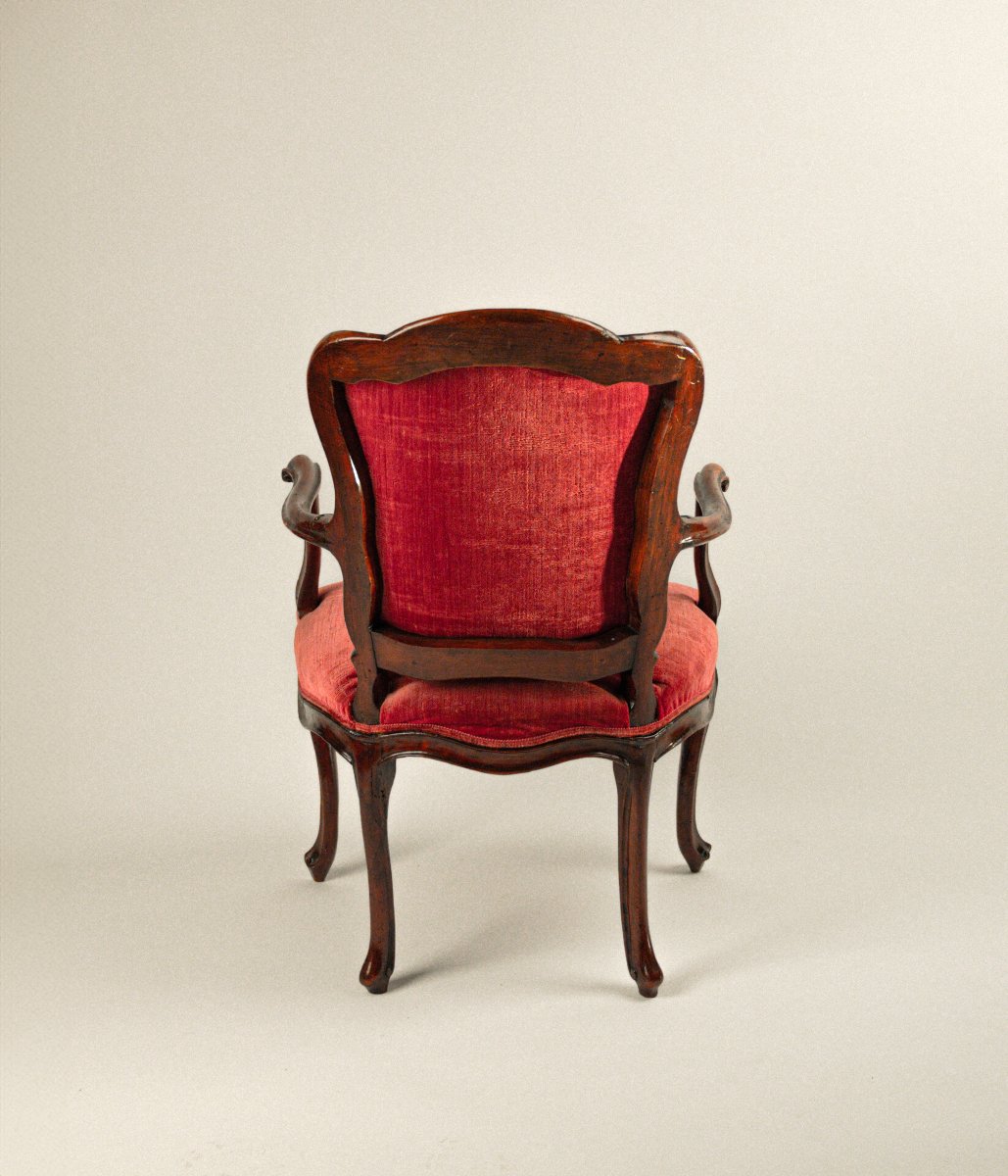 Four Walnut Armchairs, Venice, Mid-18th Century-photo-3
