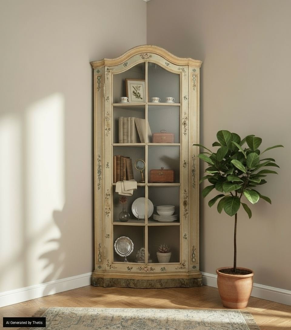 Grande encoignure en bois laqué, Gênes, XVIIIe siècle-photo-2