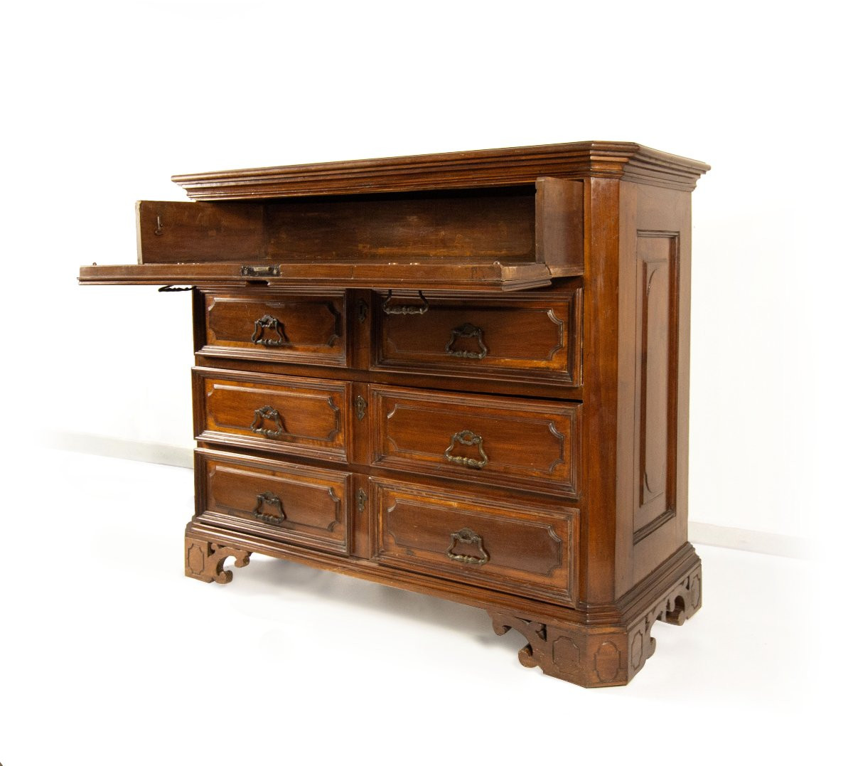 Walnut Chest Of Drawers, Lombardy, Early 18th Century-photo-3