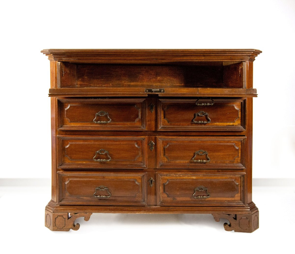 Walnut Chest Of Drawers, Lombardy, Early 18th Century-photo-4