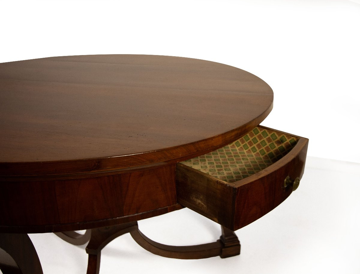 Walnut Veneered Table, 19th Century-photo-2