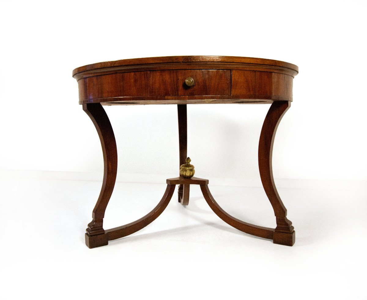 Walnut Veneered Table, 19th Century-photo-4