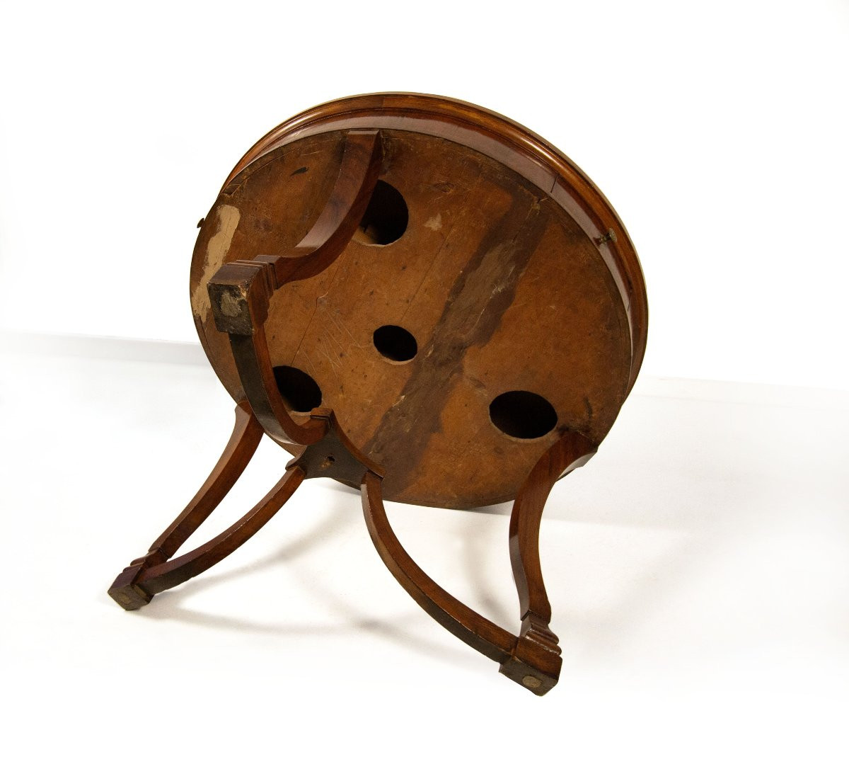 Walnut Veneered Table, 19th Century-photo-1