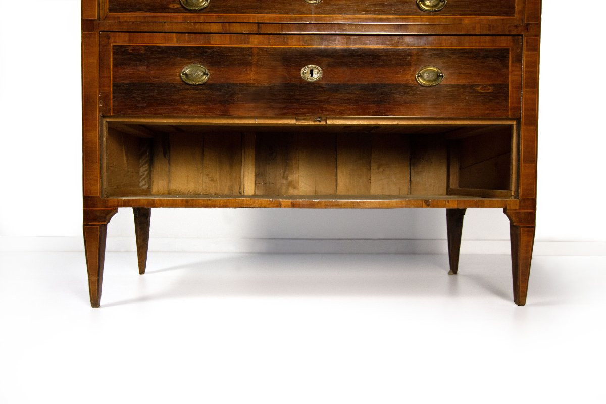 Chest Of Drawers Veneered In Rosewood And Various Woods, Late 18th/early 19th Century-photo-3