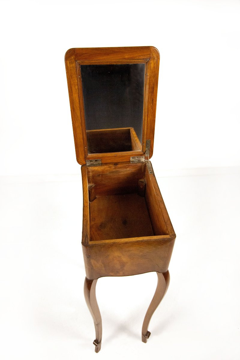 Small Walnut Veneered Dressing Table, Late 19th Century-photo-3