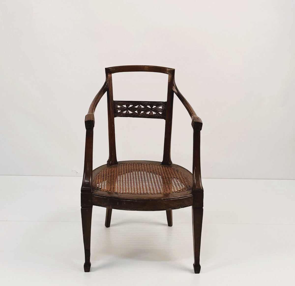 Eight Walnut Armchairs, Veneto, Late 18th Century-photo-4