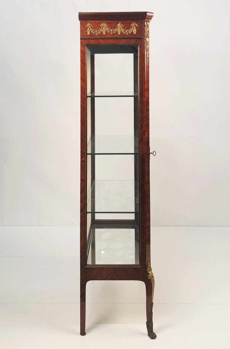 Showcase Veneered In Bois De Rose, France, Late 19th - Early 20th Century-photo-3