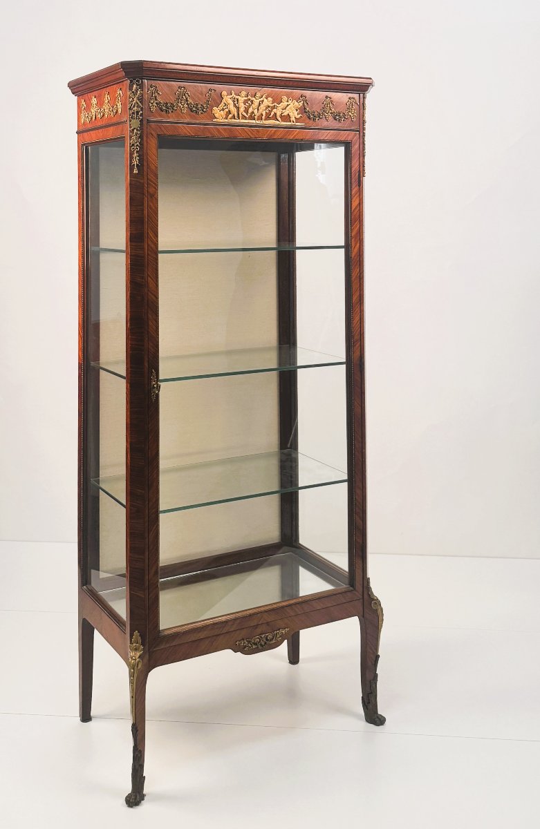 Showcase Veneered In Bois De Rose, France, Late 19th - Early 20th Century-photo-4