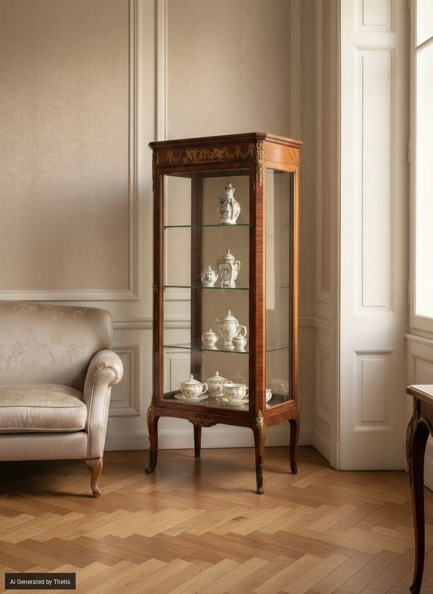 Showcase Veneered In Bois De Rose, France, Late 19th - Early 20th Century-photo-5