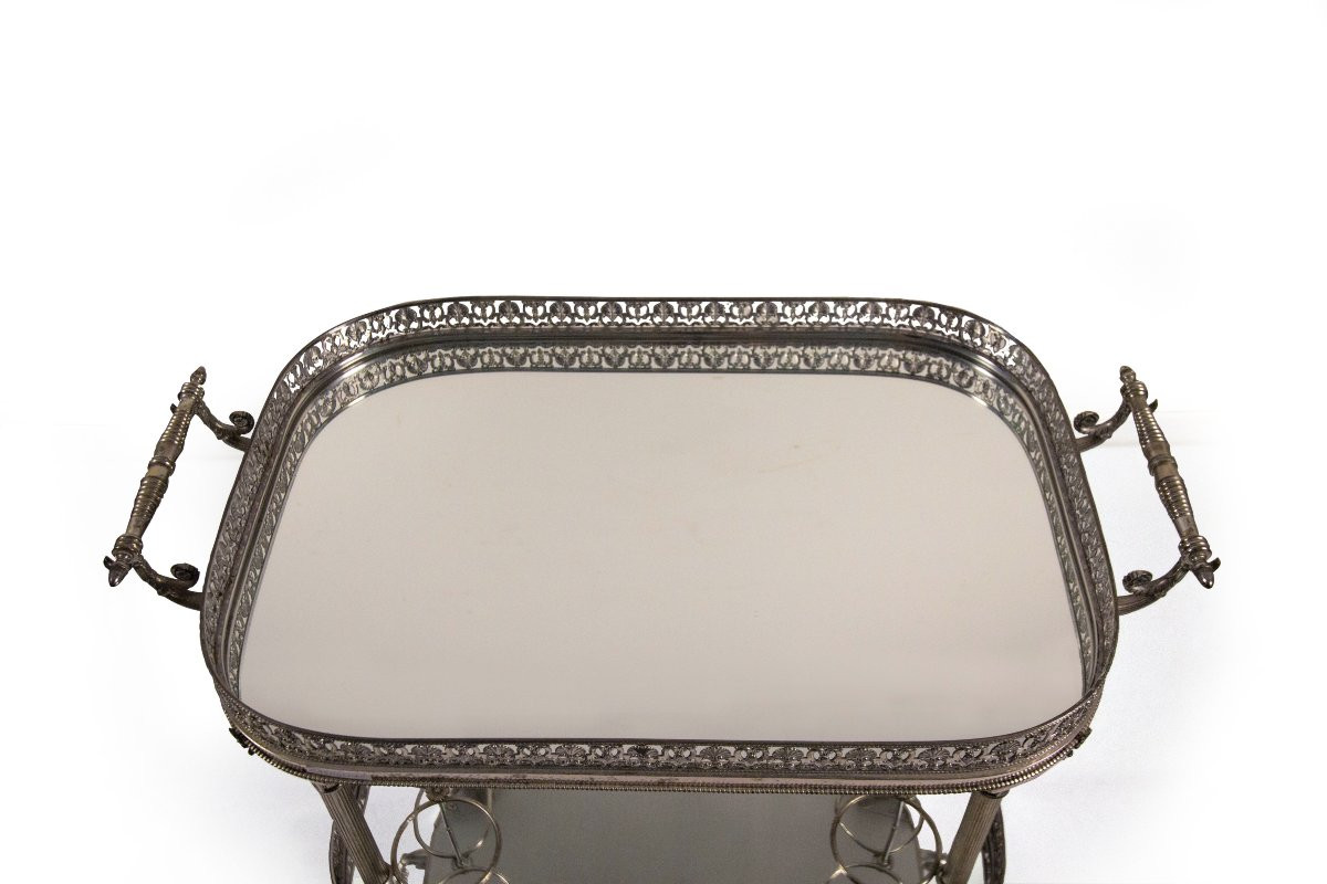 Silver-plated Metal Food Trolley, 20th Century-photo-2