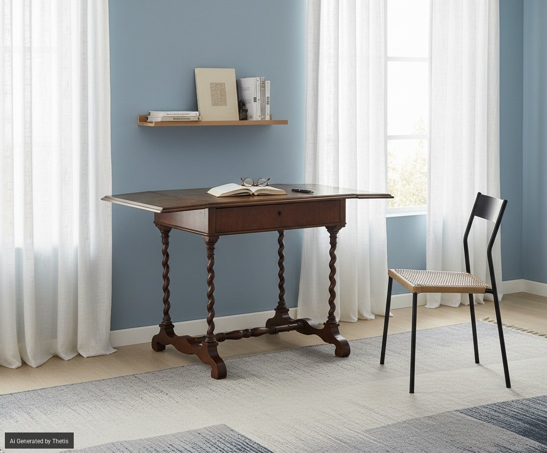 Petit bureau à abattants en acajou du XIXe siècle-photo-8