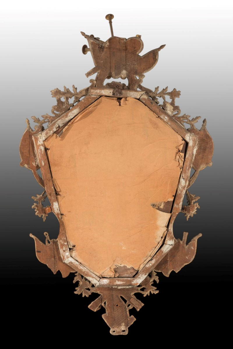 Paire d'appliques en bois sculpté et doré, Venise, milieu du XVIIIe siècle-photo-2
