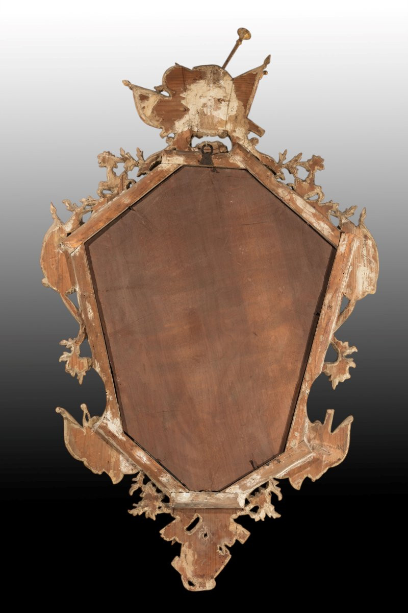 Paire d'appliques en bois sculpté et doré, Venise, milieu du XVIIIe siècle-photo-4